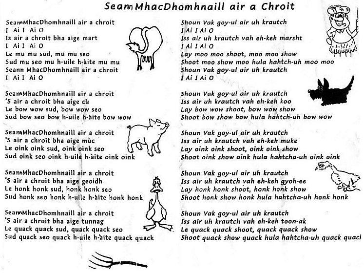 Old Mac Donald Hat Ne Farm Text